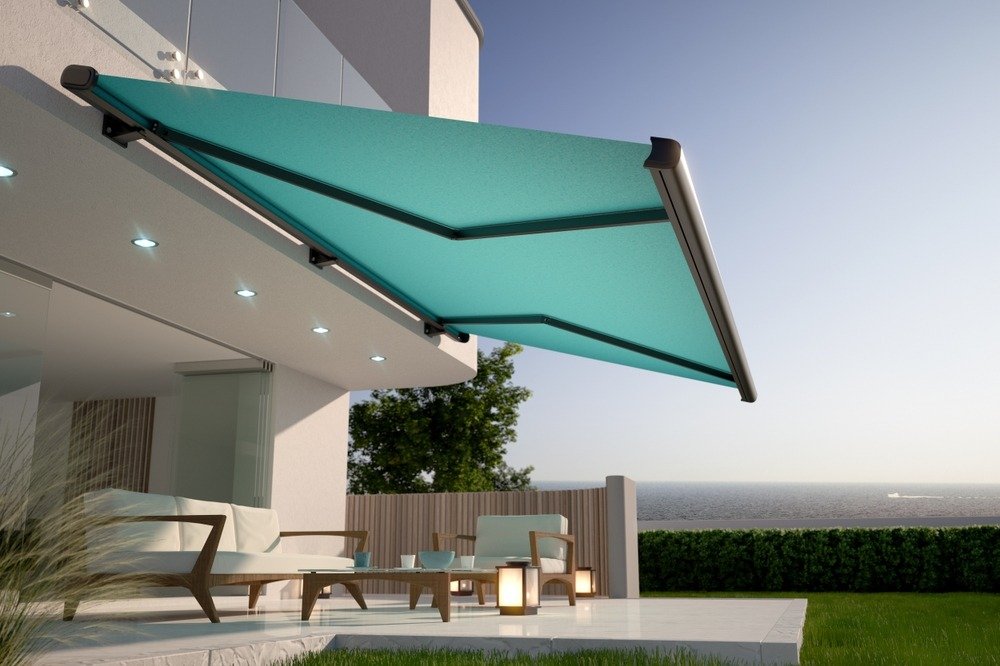 Awning,And,House,Terrace,,3d,Illustration